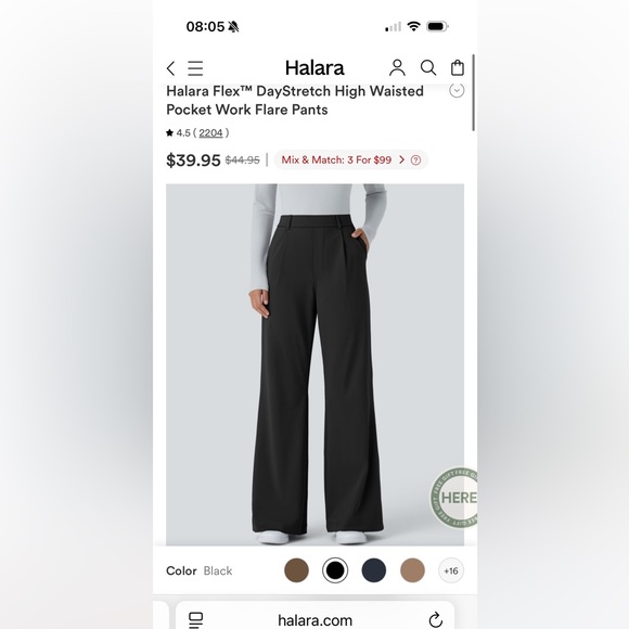 HALARA Charcoal Wide-Leg Pants - Picture 5 of 5